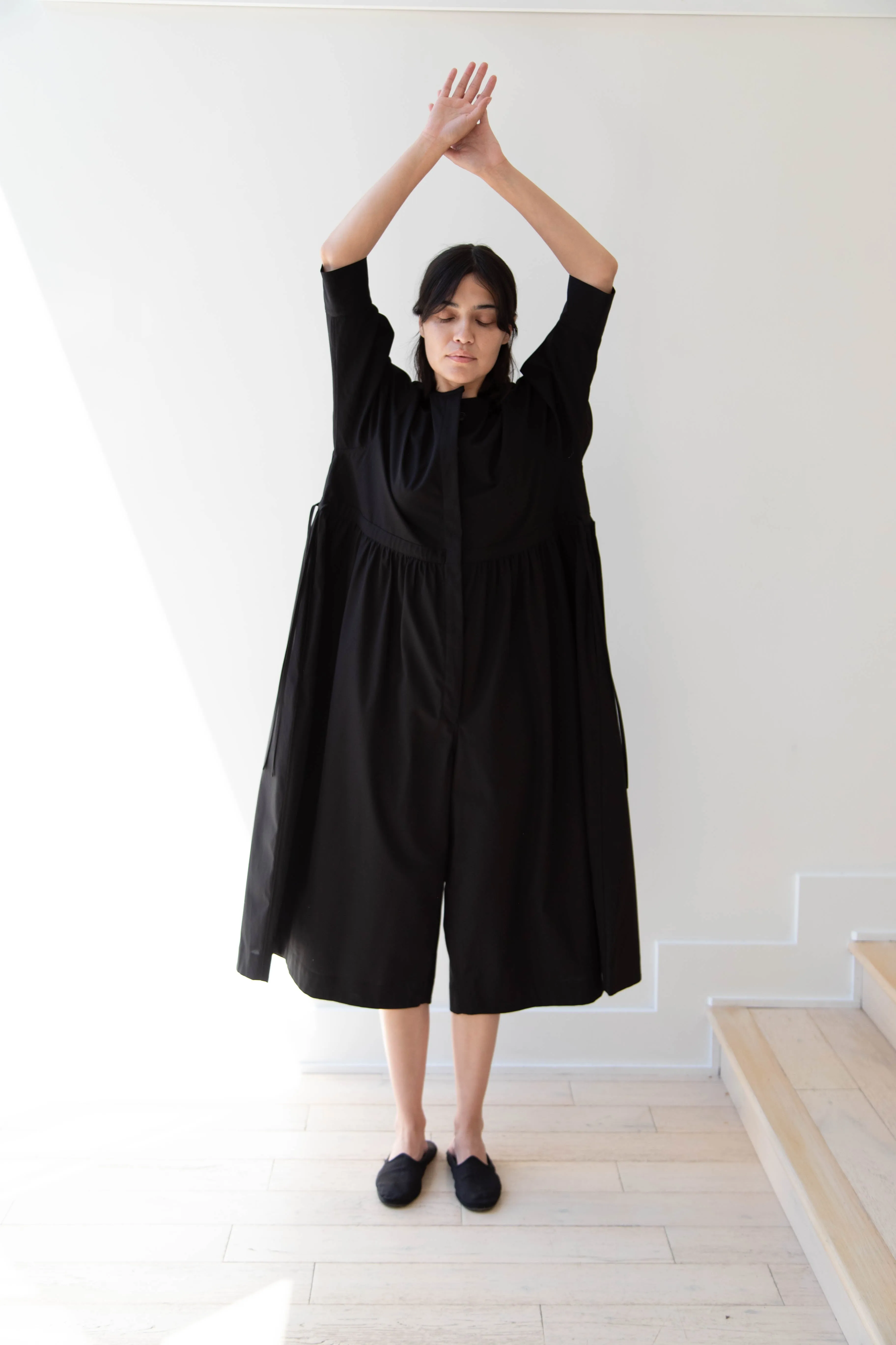 Tenne Handcrafted Modern | Waist String Jumpsuit In Black