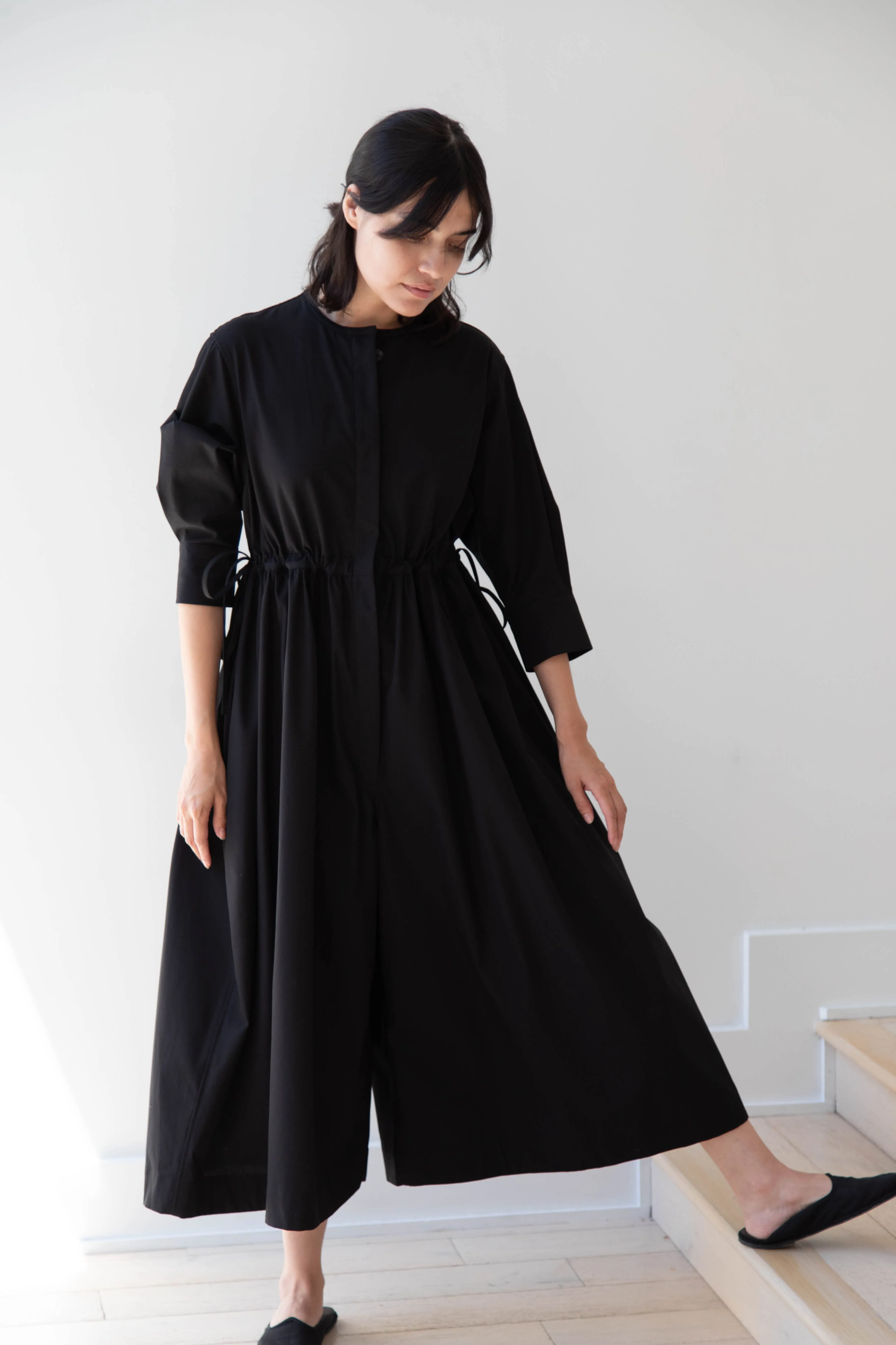 Tenne Handcrafted Modern | Waist String Jumpsuit In Black