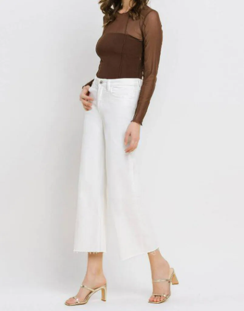 VERVET White High Rise Crop Wide Leg Jean