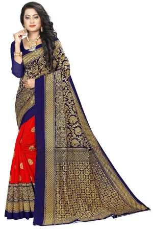 Women Beautiful Multicolored Mysore Silk Saree with Blouse piece
