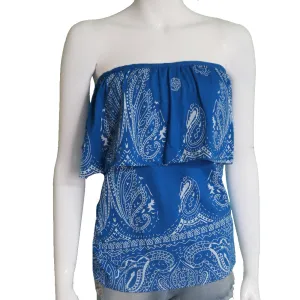 Women's Ruffled Casual Top,Blue