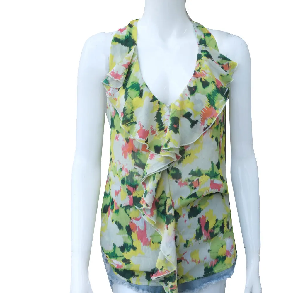 Women's Ruffled Top,Multi