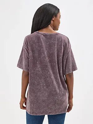Wrangler Women's Acid Wash Graphic Oversized Tee